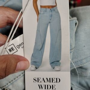 Celebrity Pink Light Blue Seamed Wide Leg Jeans